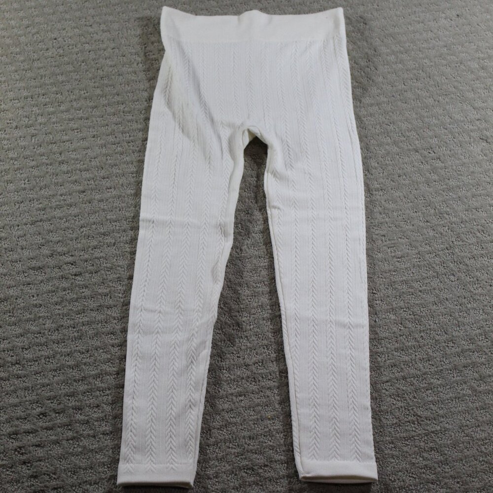 NWOT Moral Size L Fiber Cream Colored Cable Knit Leggings